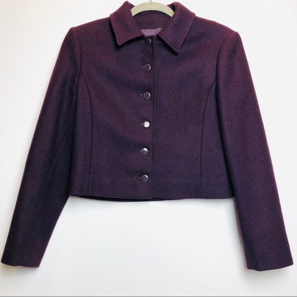 Pendleton Jackets & Blazers - Pendleton Vintage Plum Purple Cropped Wool Blazer